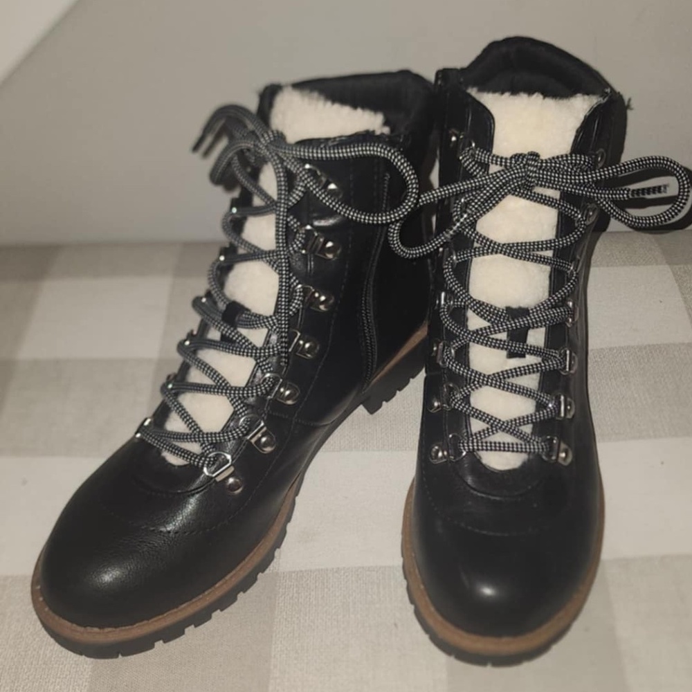 Style & Co. Womens Maariah Faux Suede Lace Up Ankle Boots Black 8.5 m